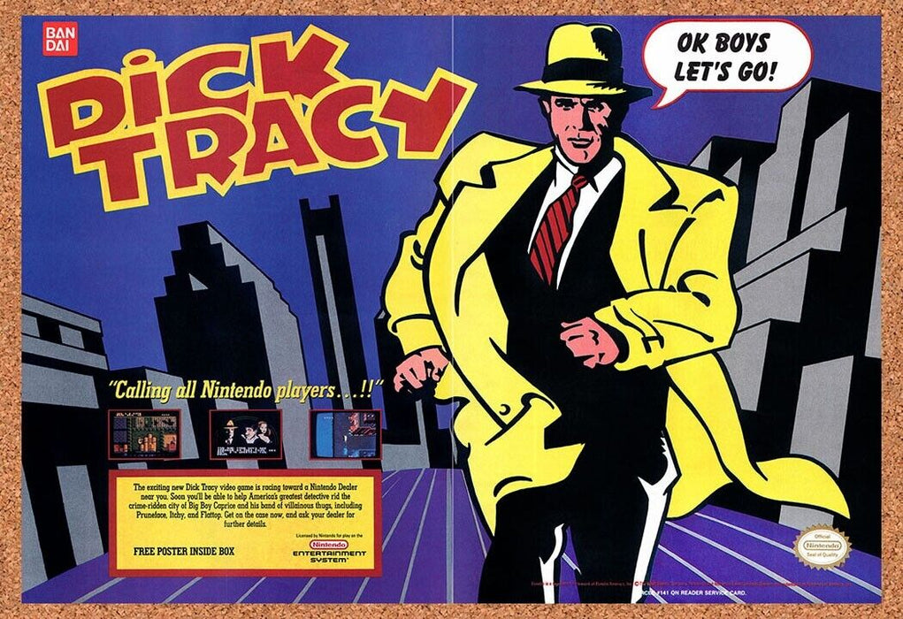 1990 Dick Tracy NES Original Ad v2 - for just $21.49! 