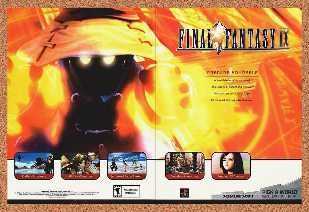 2001 Final Fantasy IX PS1 Original Black Mage Ad - for just $21.49! 