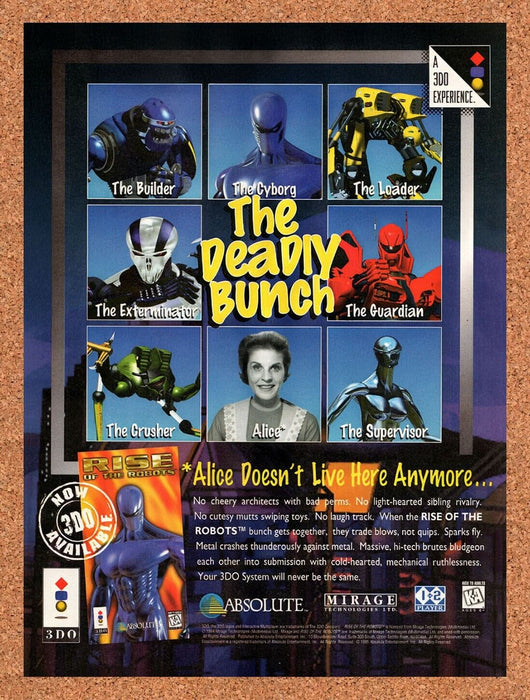 1995 Rise Of The Robots 3DO Original Ad v2 - for just $17.99! 