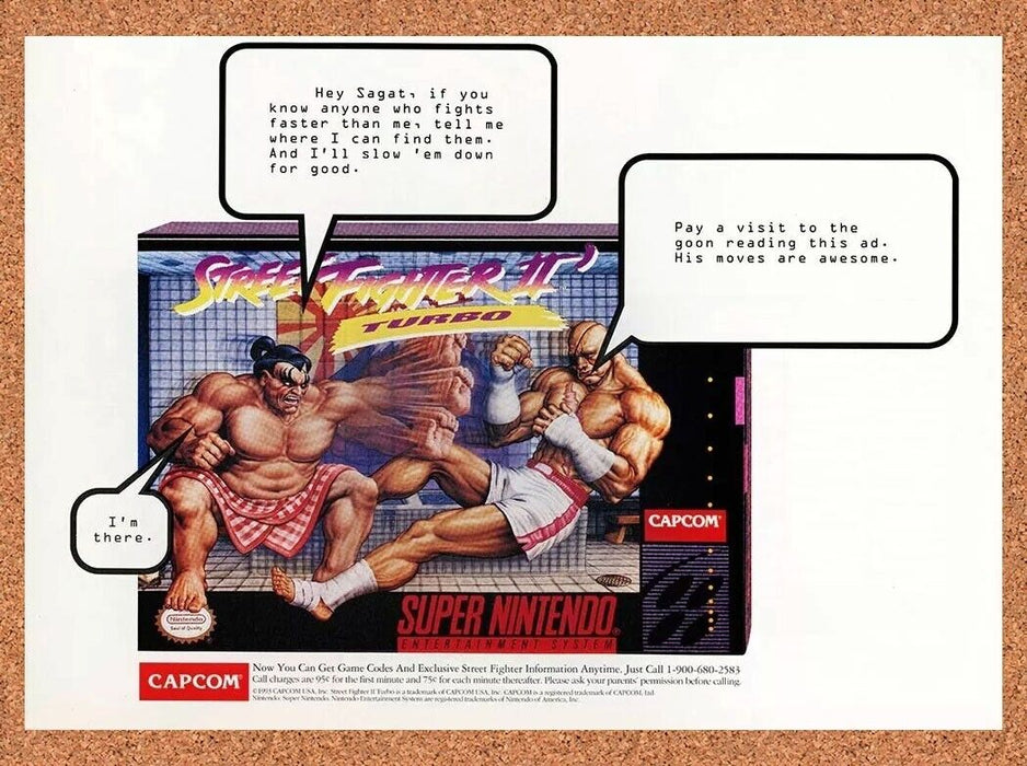 1995 Street Fighter II Turbo SNES Original Ad - for just $17.99! 