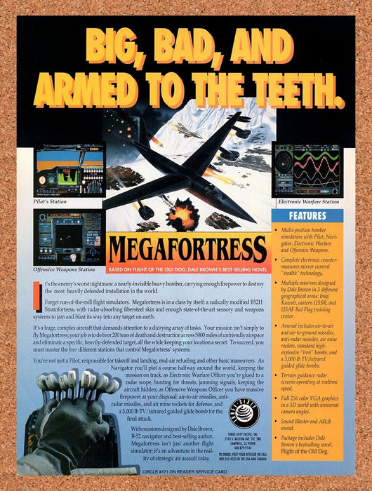 1992 Megafortresss Amiga Original Ad v1 - for just $17.99! 