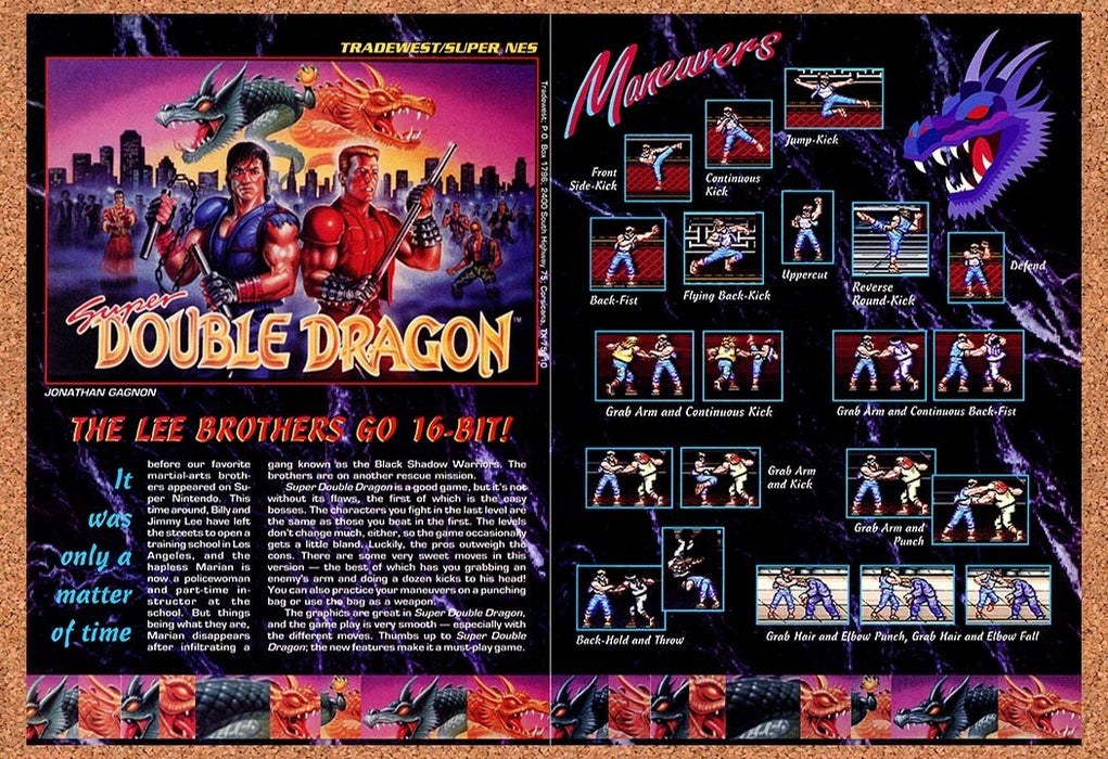 1992 Super Double Dragon SNES Original Ad v1 - for just $21.49! 