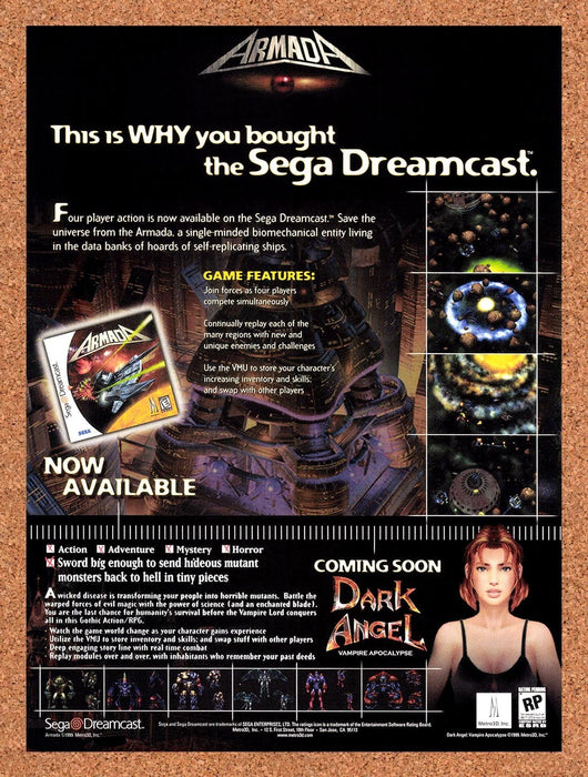 1999 Armada Dreamcast Original Advertisement v1 - for just $19.49! 