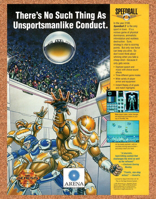 1992 Speedball Genesis Original Ad - for just $17.99! 