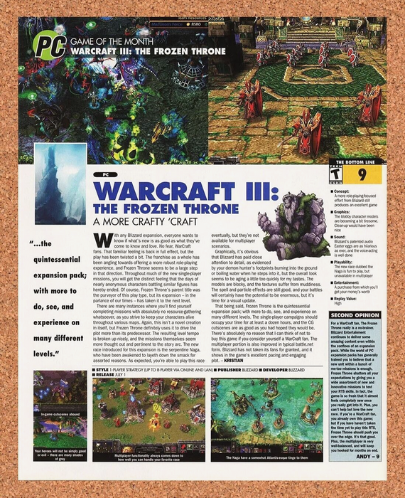 2005 WarCraft III Frozen Throne PC Original Ad - for just $17.99! 