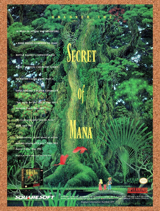 1993 Secret of Mana SNES Original Ad v1 - for just $17.09! 