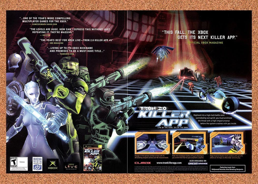 2004 Tron 2.0 Killer App PC Original Advertisement v1 - for just $23.99! 