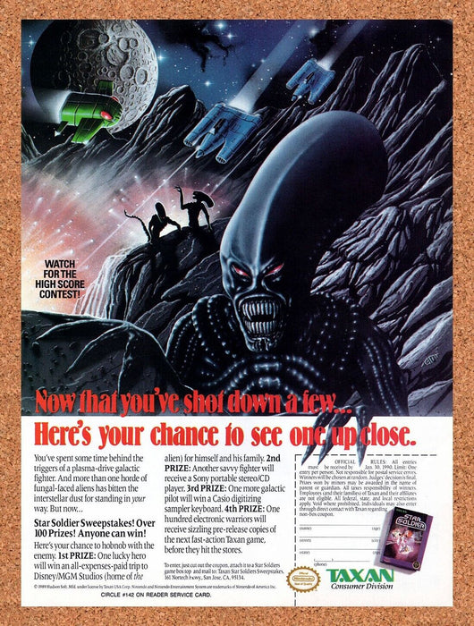1989 Star Soldier Sweepstakes Original Ad v1 - for just $17.99! 