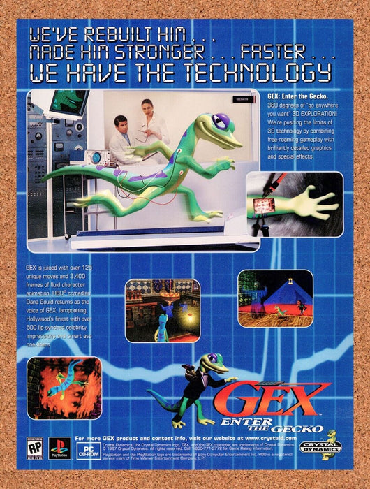 1997 Gex Enter The Gecko PS1 Original Ad v5 - for just $17.99! 