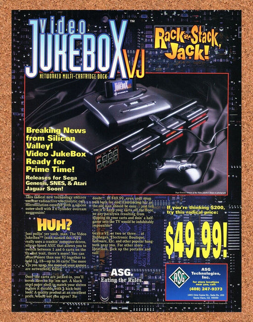 1994 Sega Genesis Video Jukebox VJ Original Ad v1 - for just $17.99! 
