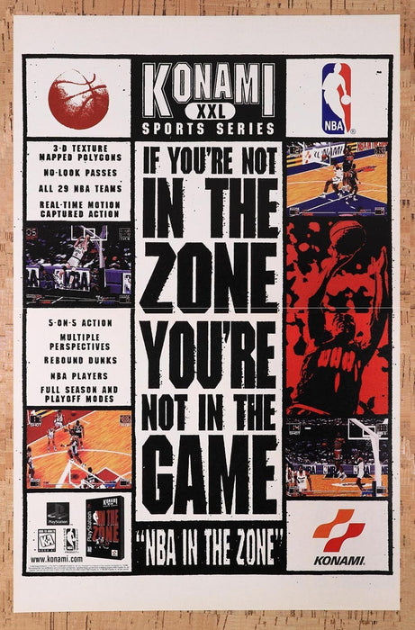 1996 Konami XXL Sports Series NBA In The Zone Original Ad v2 - for just $21.49! 