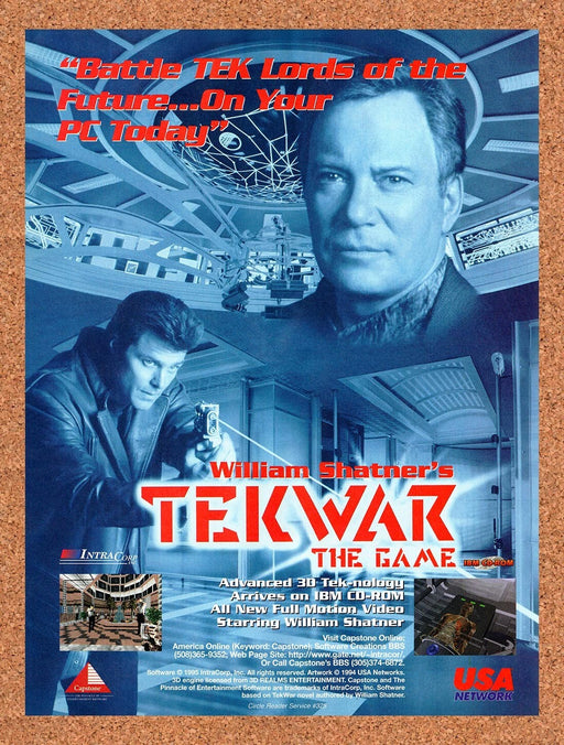 1995 William Shatner's Tek War PC Original Ad v1 - for just $17.99! 