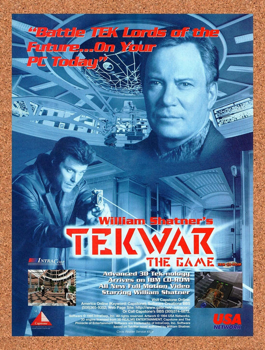 1995 William Shatner's Tek War PC Original Ad v1 - for just $17.99! 