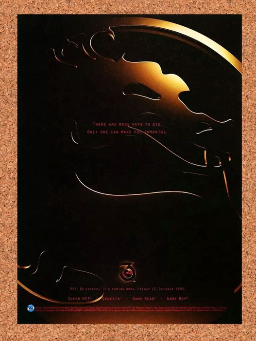 1996 Mortal Kombat 3 SNES Original Classic Logo Ad - for just $17.99! 