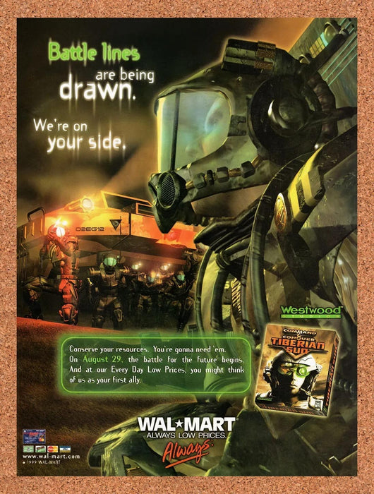 1999 Command & Conquer Tiberian Sun Wal-Mart Original Advertisement v7 - for just $19.49! 