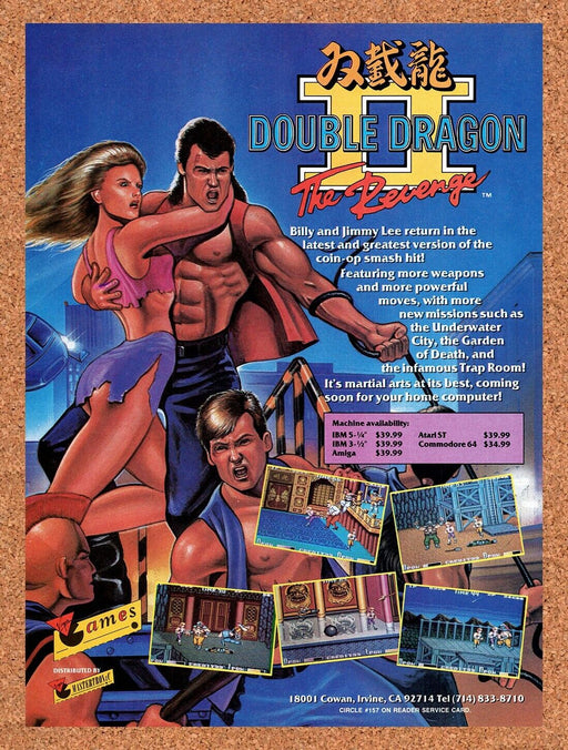 1989 Double Dragon II The Revenge Amiga Original Ad - for just $18.49! 
