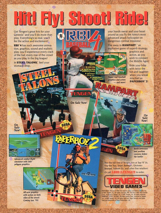 1993 Tengen Genesis Games Original Ad v4 - for just $16.19! 