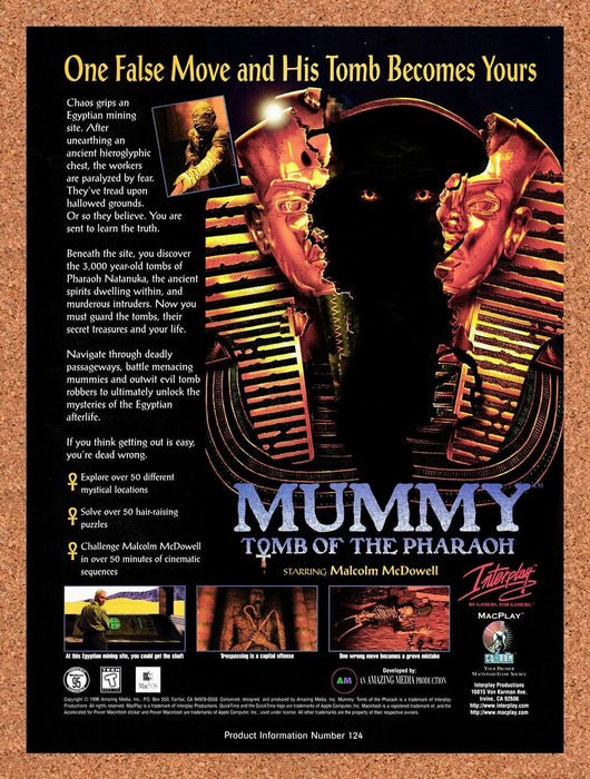 1996 Mummy Tomb Of The Pharaoh PC Original Ad v1 - for just $19.49! 