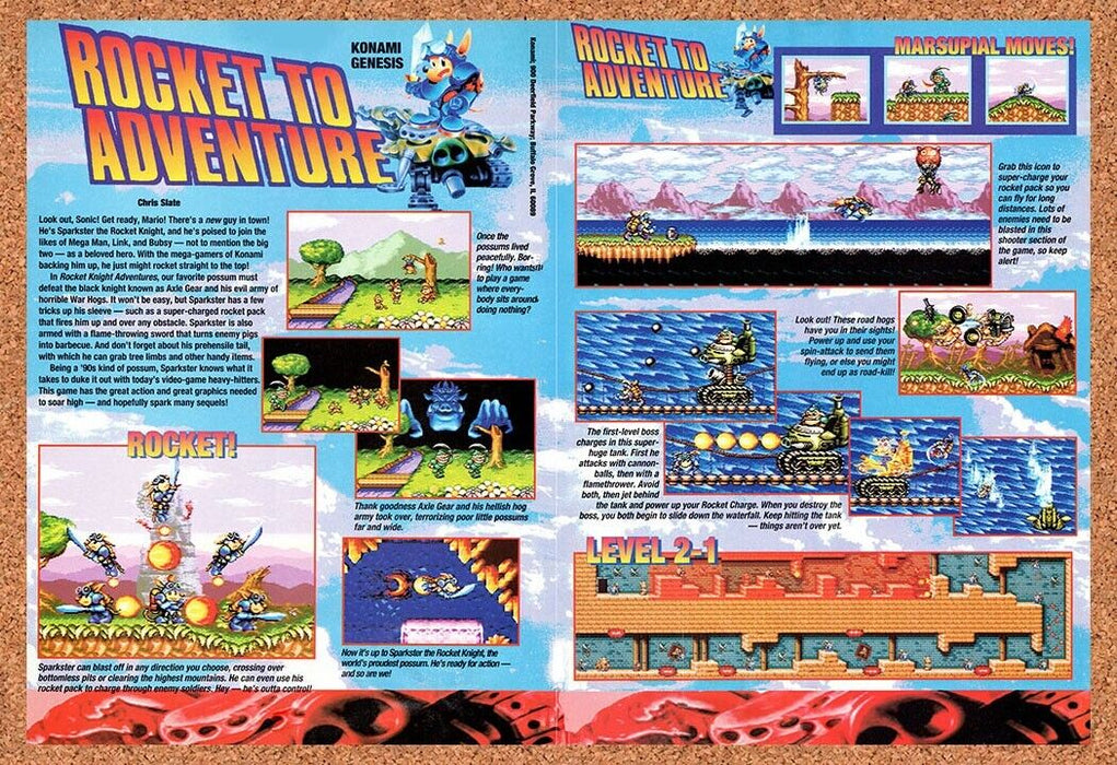 1993 Rocket Knight Adventures Genesis Original Ad v5 - for just $21.49! 