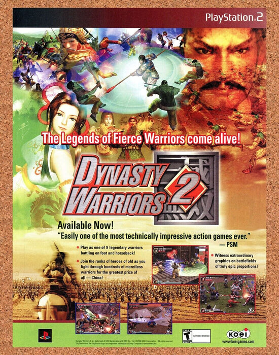 2003 Dynasty Warriors 2 PS2 Original Ad v2 - for just $17.99! 