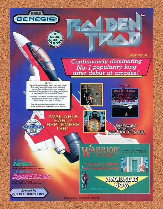 1993 Raiden Trad Genesis Original Ad - for just $17.99! 
