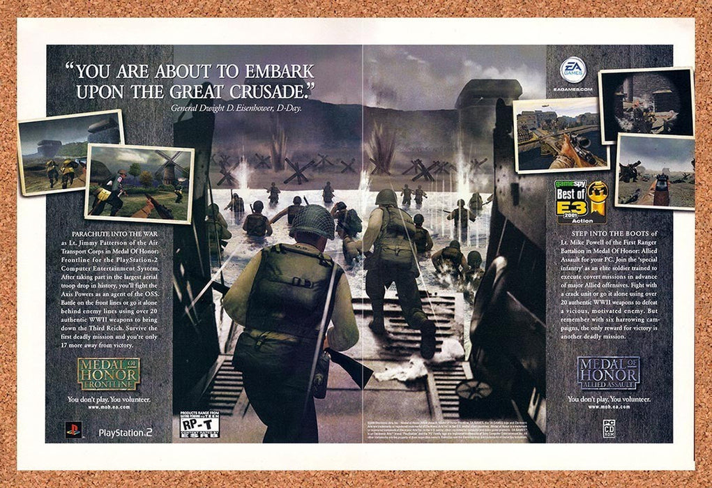 2002 Medal Of Honor Allied Assault PS2 Original Ad v3 - for just $23.99! 