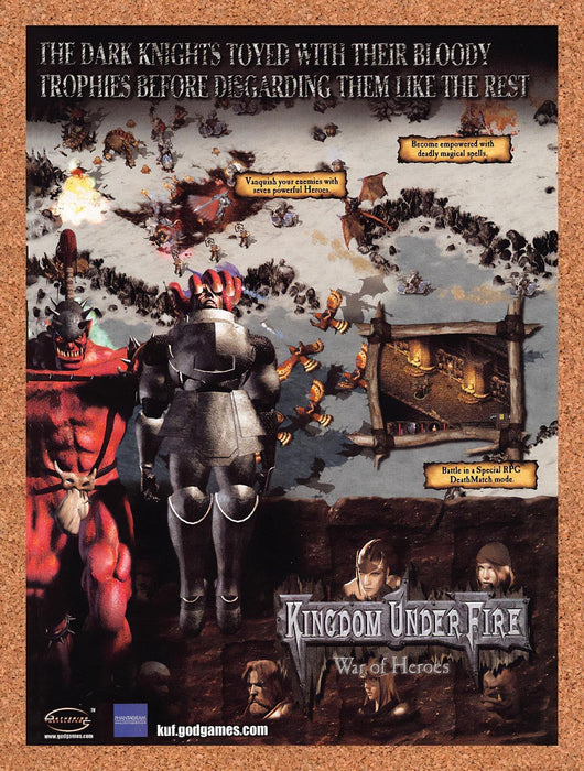 2000 Kingdom Under Fire War Of Heroes PC Original Advertisement v4 - for just $19.49! 