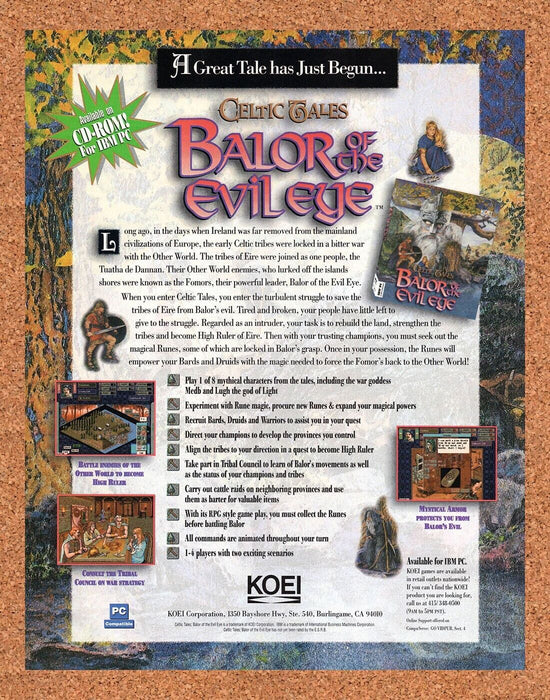 1995 Celtic Tales Balor Of The Evil Age PC Original Ad - for just $16.19! 