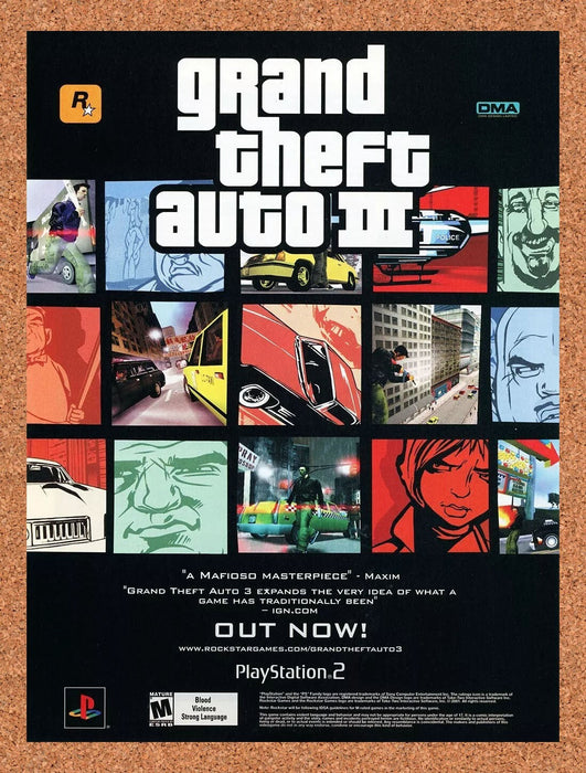 2001 Grand Theft Auto III PS2 Original Ad v5 - for just $15.29! 