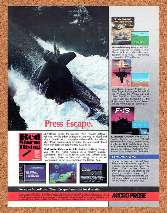 1990 MicroProse PC Games Original Ad - for just $17.99! 