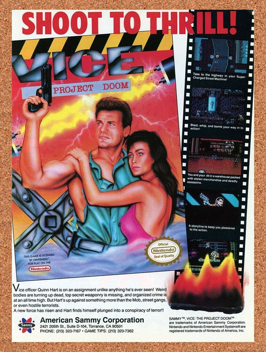 1993 Vice Project Doom NES Original Ad - for just $17.99! 