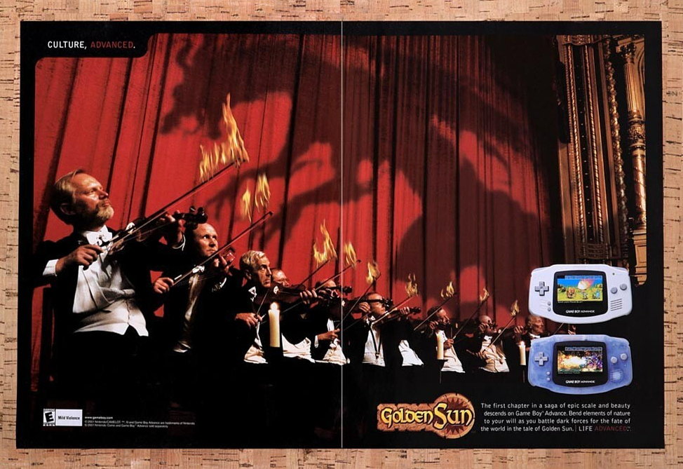 2001 Golden Sun GBA Original Ad v1 - for just $21.49! 