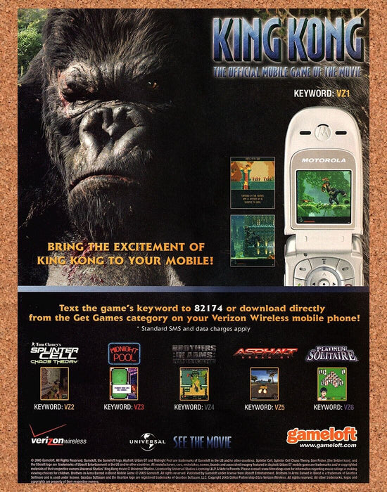 2006 Original King Kong Mobile Game Ad - for just $17.99! 