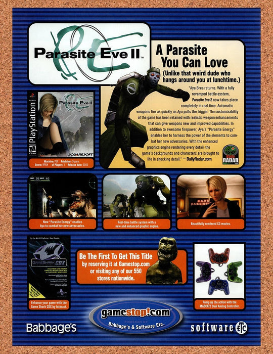 2000 Parasite Eve II GameStop Original Ad v2 - for just $16.57! 
