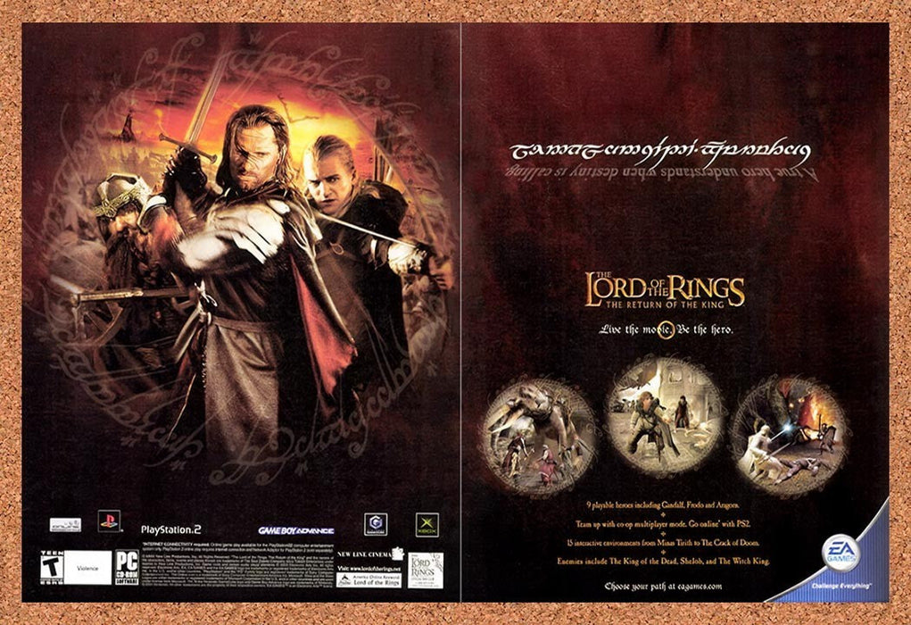 2003 Lord Of The Rrings Return Of The King PS2 Original Advertisement v2 - for just $23.99! 