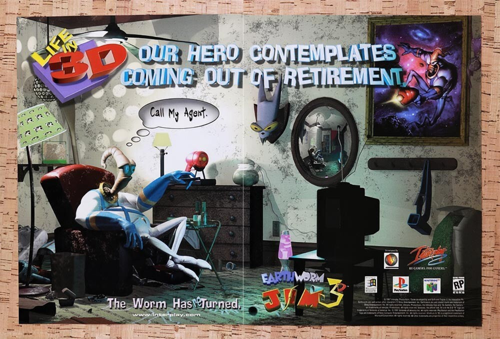 1998 Earthworm Jim 3D N64 Original Ad v3 - for just $21.49! 