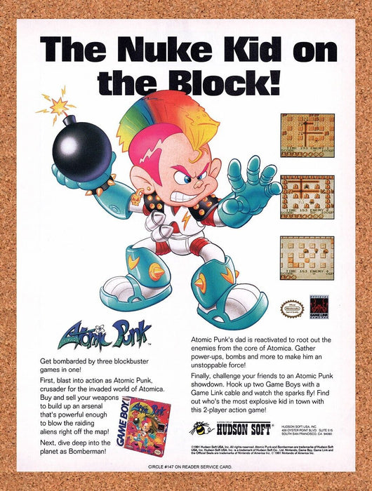 1992 Atomic Punk Game Boy Original Ad v1 - for just $17.99! 