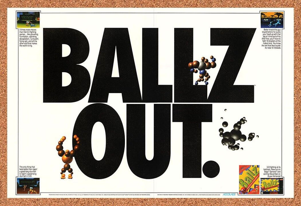 1994 Ballz SNES Original Ad v2 - for just $21.49! 