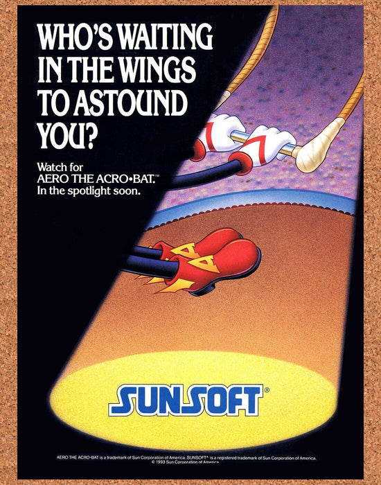 1993 Aero the Acrobat Genesis Original 1993 Ad - for just $17.99! 