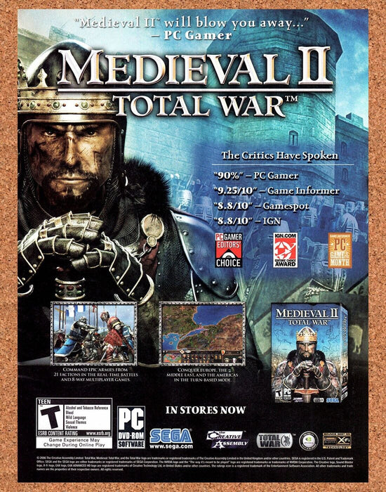2007 Medieval II Total War PC Original Ad v3 - for just $17.99! 