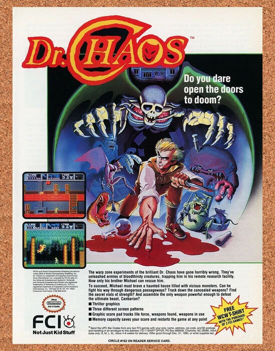 1988 Dr Chaos NES Original Ad - for just $17.99! 