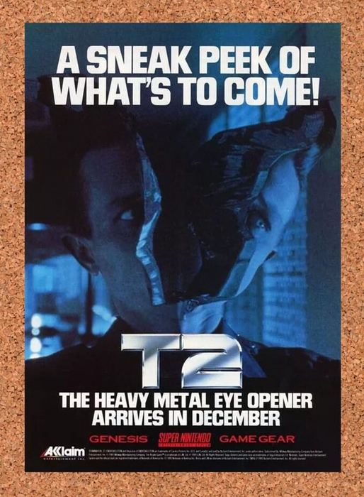 1992 T2 Terminator SNES Original T1000 Ad - for just $17.99! 
