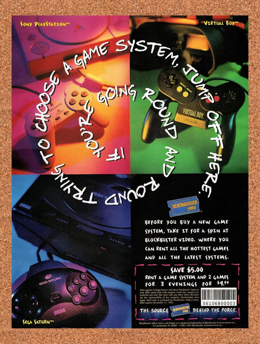 1995 Blockbuster Video Game Rebate Original Ad v12 - for just $17.99! 