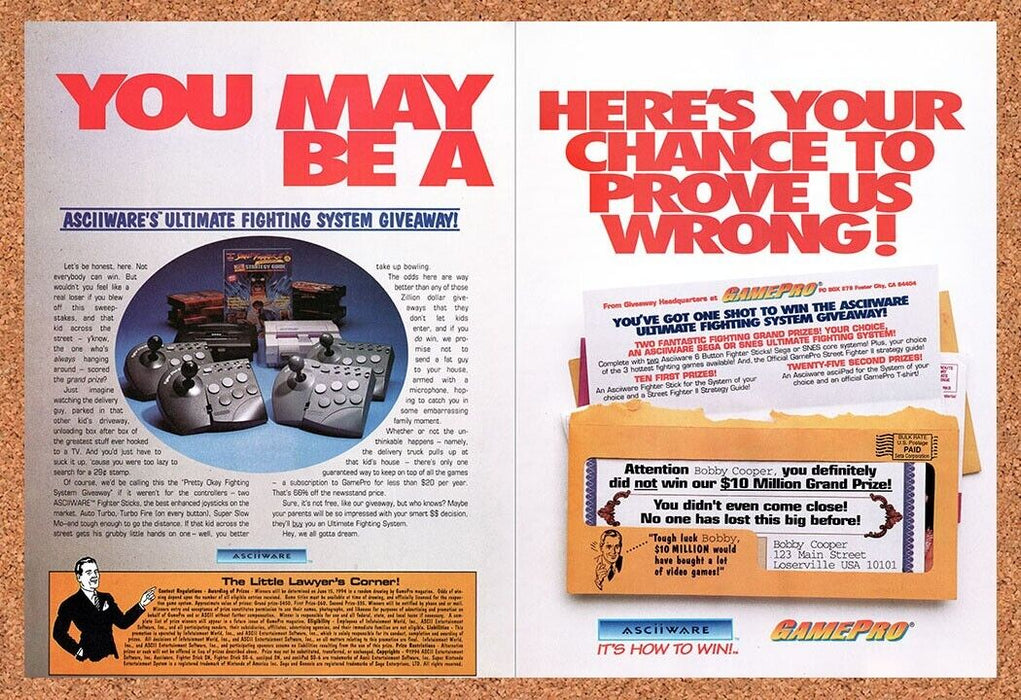 1994 ASCIIWARE Fighting System Giveaway Original Ad v4 - for just $21.49! 