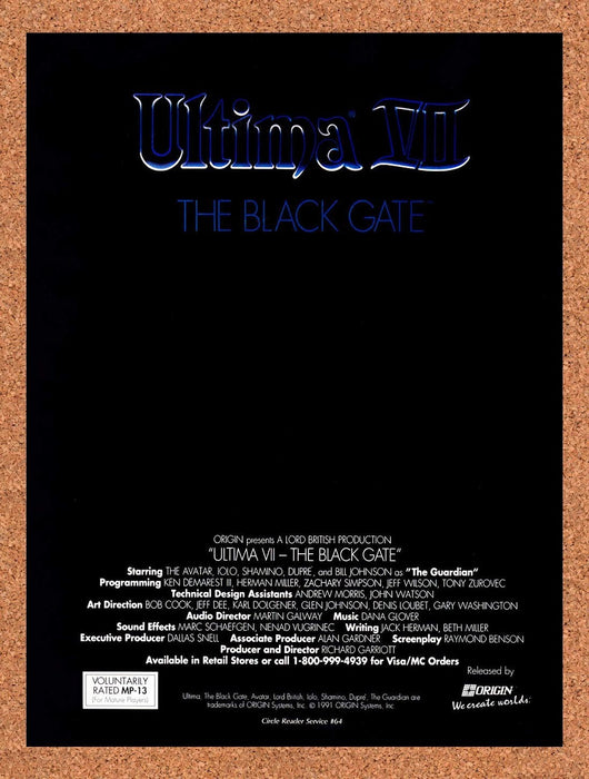 1992 Ultima VII The Black Gate MS-DOS Original Ad v1 - for just $23.99! 