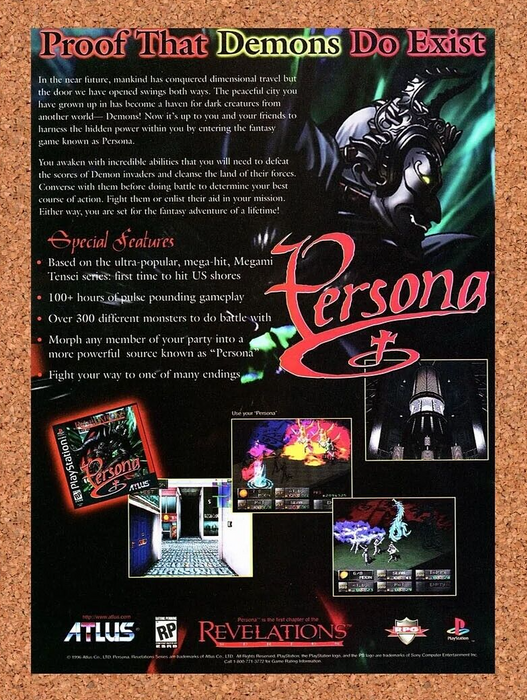 1997 Persona 1 PS1 Original Ad v1 - for just $17.99! 
