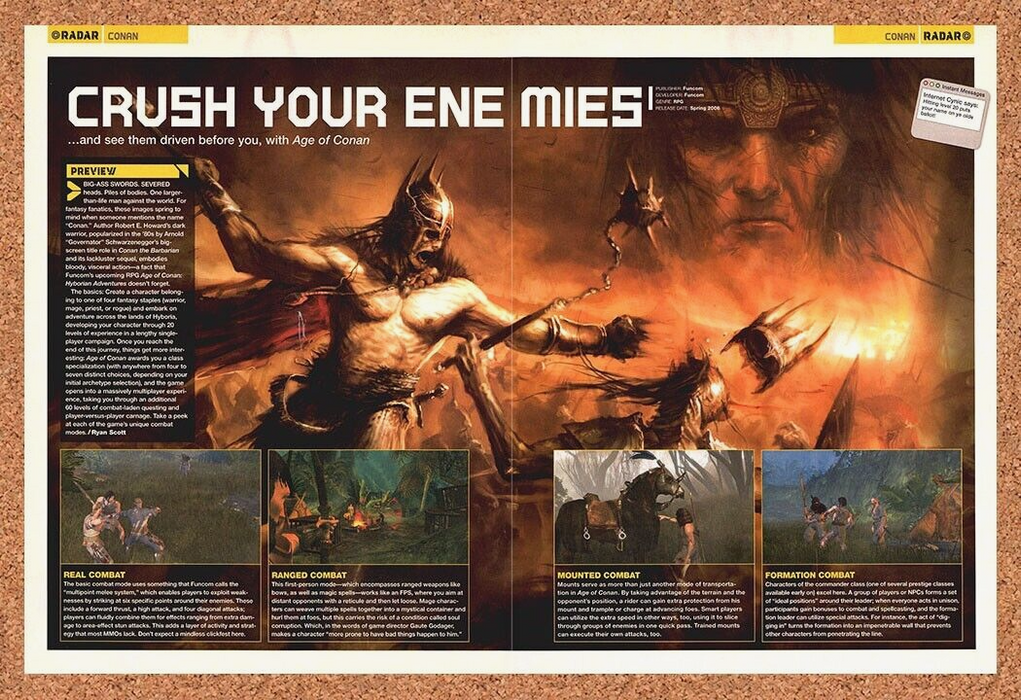 2006 Age Of Conan Hyborian Adventures PC Original Ad v1 - for just $21.49! 