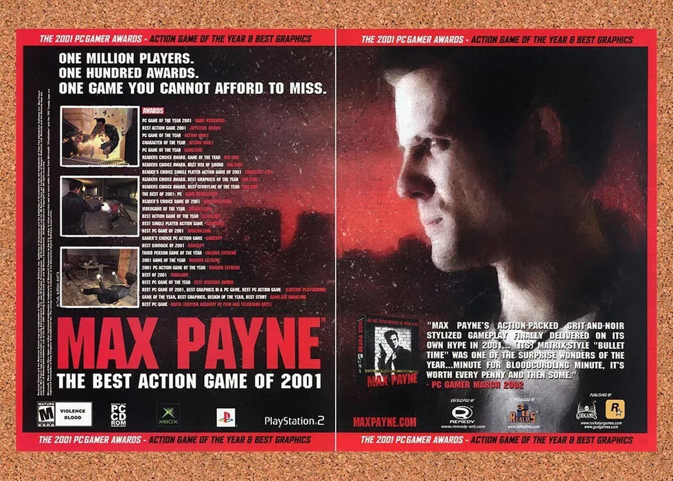 2002 Max Payne Xbox Original Advertisement vr2 - for just $23.99! 