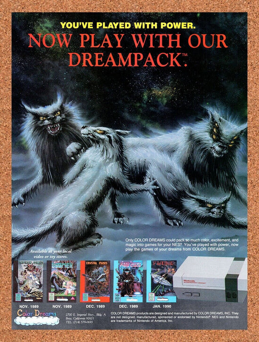 1990 Color Dreams NES Games Original Ad v1 - for just $18.49! 