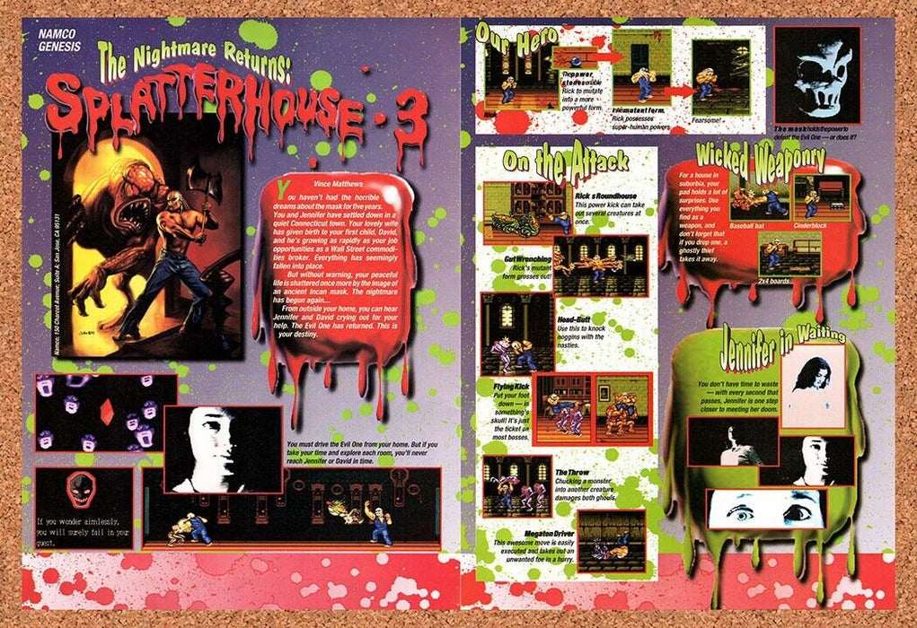 1993 Splatterhouse 3 Genesis Original Ad v2 - for just $21.49! 